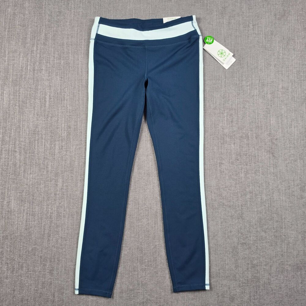 Gaiam Ava Colorblock Leggings Womens S Moonlit Ocean Blue Yoga Athletic Gym NWT